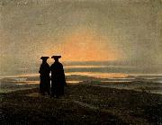 Caspar David Friedrich Evening Landscape with Two Men oil painting reproduction